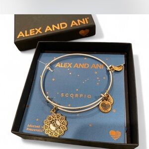 Alex and Ani Gold Charm Bracelet with Silver Band scorpio zodiac